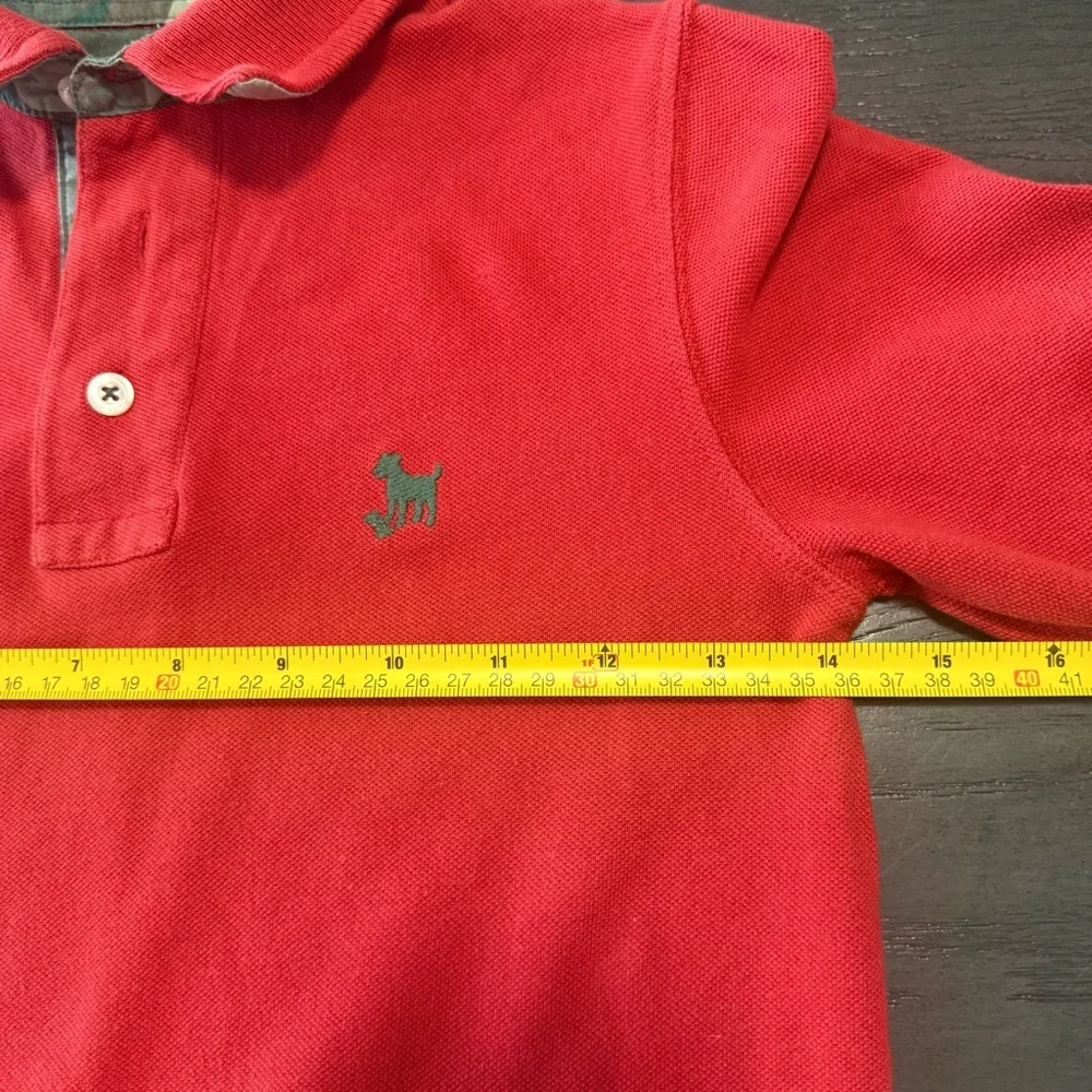 Mini Boden Boys Red Long Sleeve Polo Elbow Patch Size 6-7(122‎ cm)